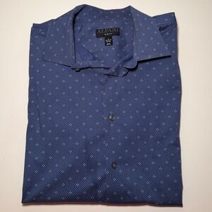 Alfani Men's Navy Diamond Print Shirt